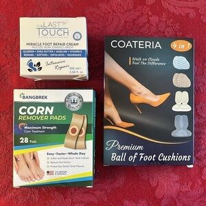 Brand New Foot Care Set of Corn Pads Ball of Foot Cushions Miracle Repair Cream